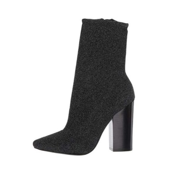 Kendall + Kylie Hailey4 Black Glitter Booties 11 - Picture 3 of 6